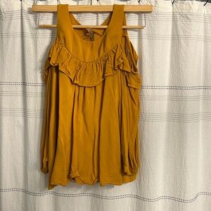 Maeve off the shoulder ruffle 3/4 sleeve sz 6 mustard yellow